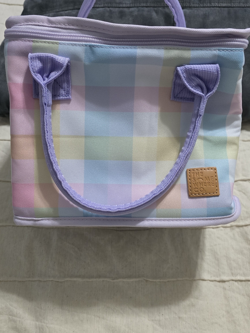 The Somewhere Co. Pastel Plaid Luxe Lunch Bag
